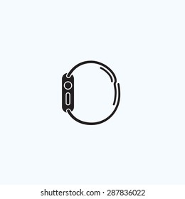 Digital watch icons, vector illustration. Flat design style
