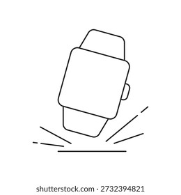 Digital watch landing on ground after drop