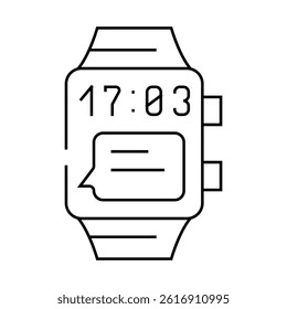 digital watch line icon vector. digital watch sign. isolated contour symbol black illustration