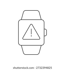 Pantalla de reloj digital que muestra el triángulo del signo de exclamación
