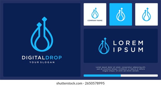 Digital Water Drop Logo Design für verschiedene Unternehmen