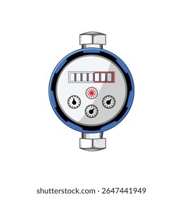 digital water meter cartoon. residencial inteligente, industrial comercial, detecção de vazamento digital sinal do medidor de água. símbolo isolado ilustração vetorial