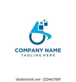 Digital Water Tech Logo Design Template Element
