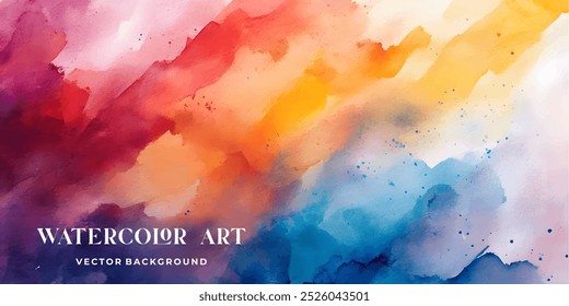 A digital watercolor background featuring a blend of colors and textures, including splashes and blobs.