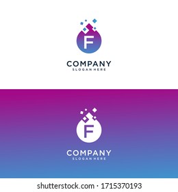 letra inicial del logotipo digital de gota de agua , elemento de diseño del logotipo de laboratorio , vector de diseño con píxel.vectorial