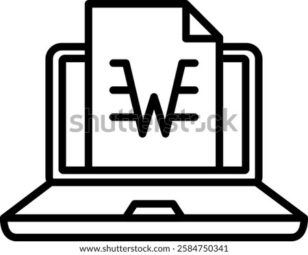  Digital watermarking icon line high quality