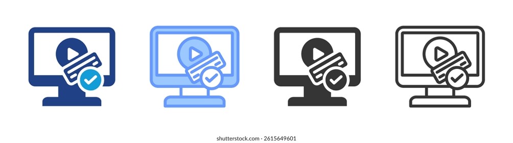 Digital Watermarking icon set multiple style collection
