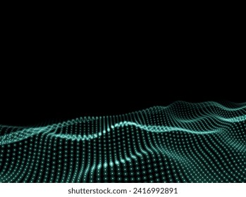Digital Wave Background. Points Pattern. Abstract Backdrop. Surface Texture. Vector illustration