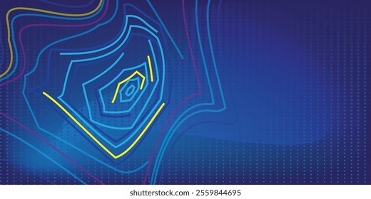 Digital Wave Circle Audio Lines Grid Big Data Background. Spreading Sound Waves Circles. Visual Data. Futuristic Circular Sound Wave. Big Data Visualization. 3D Virtual Space VR Cyberspace. Vector.