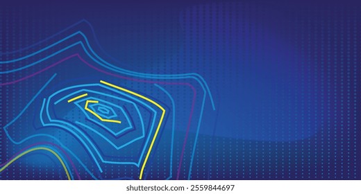 Digital Wave Circle Audio Lines Grid Big Data Background. Spreading Sound Waves Circles. Visual Data. Futuristic Circular Sound Wave. Big Data Visualization. 3D Virtual Space VR Cyberspace. Vector.