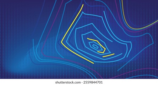 Digital Wave Circle Audio Lines Grid Big Data Background. Spreading Sound Waves Circles. Visual Data. Futuristic Circular Sound Wave. Big Data Visualization. 3D Virtual Space VR Cyberspace. Vector.