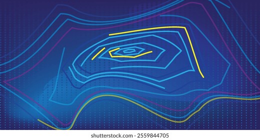 Digital Wave Circle Audio Lines Grid Big Data Background. Spreading Sound Waves Circles. Visual Data. Futuristic Circular Sound Wave. Big Data Visualization. 3D Virtual Space VR Cyberspace. Vector.