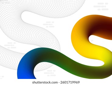 Digital wave gradient white background. Futuristic fluid wave wireframe polygon and colorful concept. Design for line technology liquid connect internet abstract background gradient artwork.
