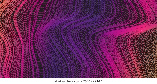Fondo digital de la rejilla de la onda. diseño moderno de moda en Ilustración vectorial
