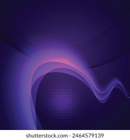 Digital wave with many dots and particles. Abstract dynamic wave background.