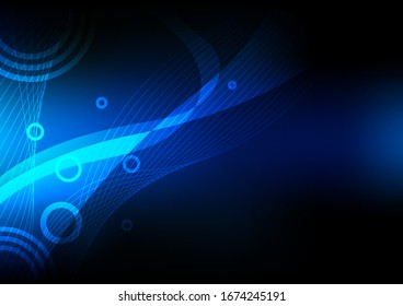 fondo abstracto de la ciencia de ondas digitales, comunicación en red de la tecnología en línea vector gráfico