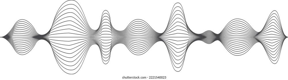 Digital waveform. Audio record shape. Beat effect