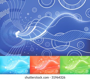Digital Waves vector abstract background. Layers/parts easily removable and colors can be easily changed.