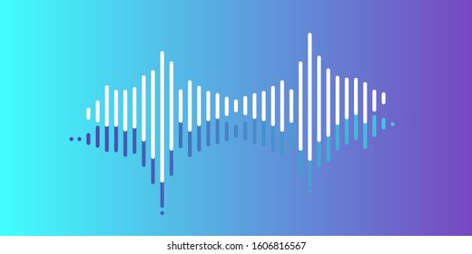 Digital Waves, Voice Message, Voicemail, Voice Control, Audio Road, Ripples. Abstract Vector Illustration With Lines And Gradient.