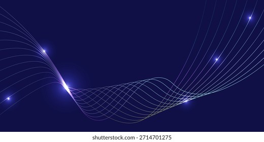 Forma Ondulada Digital. Conceito de Apresentação Futurista. Ilustração de comunicação dinâmica. Fluxo Digital De Ciência De Gradiente. Fundo do vetor de tecnologia.