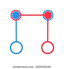 Digital web of connections. Groundwork structure of venture, abstract techno element for modern and retro technological design. Simple color vector pictogram isolated on white background