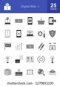 Digital Web Flat Greyscale Icons