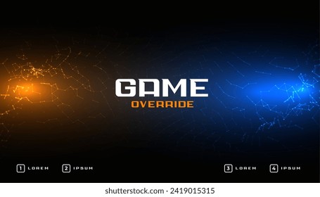 digital web game override sporty twitch banner design vector 