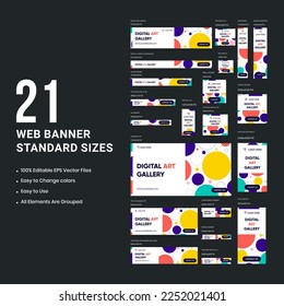 Digital web set banner design templates for social media campaign and posts, multipupose usage web bundle banner