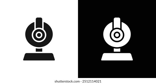 Digital Webcam icon Black line art vector logo set