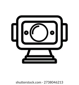 Digital webcam icon for computer video calls and remote communication technology monitoring