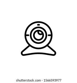 Digital Webcam icon in line art style on white background, linear style sign for mobile concept and web design, webcam video call outline vector icon, Symbol, logo illustration