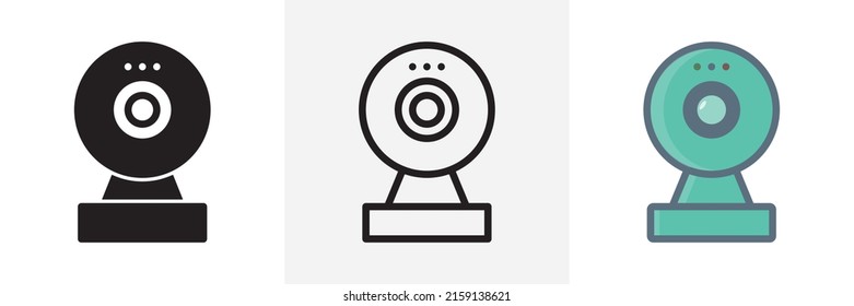 Digital Webcam icon. Line, glyph and filled outline colorful version, Digital Webcam outline and filled vector sign. Symbol, logo illustration. Different style icons set. Vector graphics