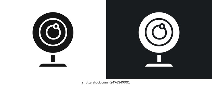 Digital Webcam Icon linear graphics set vector in black