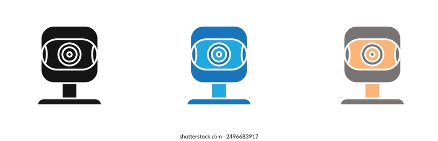 Digital Webcam icon outline collection or set in black and white