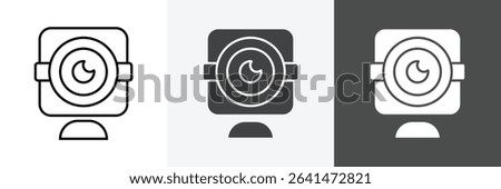 Digital Webcam icon set vector art