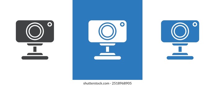 Icono de cámara web digital ilustración de línea delgada