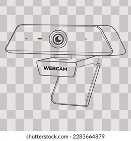 Icono digital de cámara.Icono de cámara, imagen de línea de Webcome