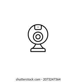 Digitales Webcam-Zeilensymbol. lineares Stilzeichen für mobiles Konzept und Webdesign. Webcam-Videoanruf-Umriss-Vektorsymbol. Symbol, Logo-Abbildung. Pixel perfekte Vektorgrafik
