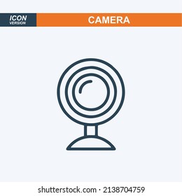 Icono de la línea de webcam digital. signo de estilo lineal para concepto móvil y diseño web. icono vector de contorno de llamada de vídeo webcam. Símbolo, ilustración del logotipo. Gráficos vectoriales perfectos para píxeles