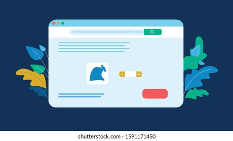 Digital website with plants next to it