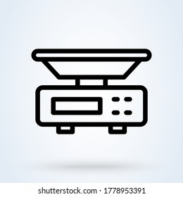 Digital Weighing Scale line. vector Simple modern icon design illustration.