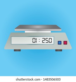 Digital weighing scale on a Blue background - Vector File