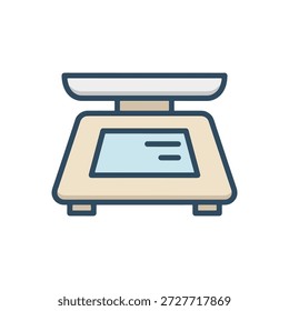 Ícone de escala de peso digital para remessa por e-commerce e medição de encomendas de logística.