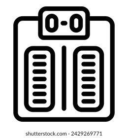 Digital weight scale icon outline vector. Body weighing. Fitness sport program