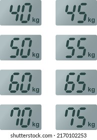 Digital weight scale kilogram vector illustration