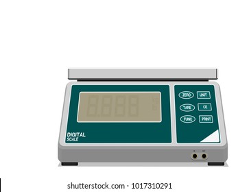 Digital weight scale on transparent background
