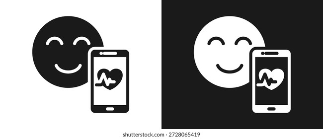 Conjunto De Iconos De Bienestar Digital Glifo En Fondo Blanco Y Negro