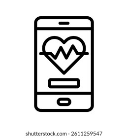 Digital Wellness Line Vector Illustration On White Background.