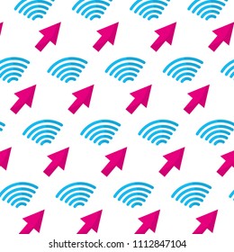 digital wifi connection and arrow background