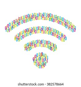 digital wifi signal symbol design concept vector